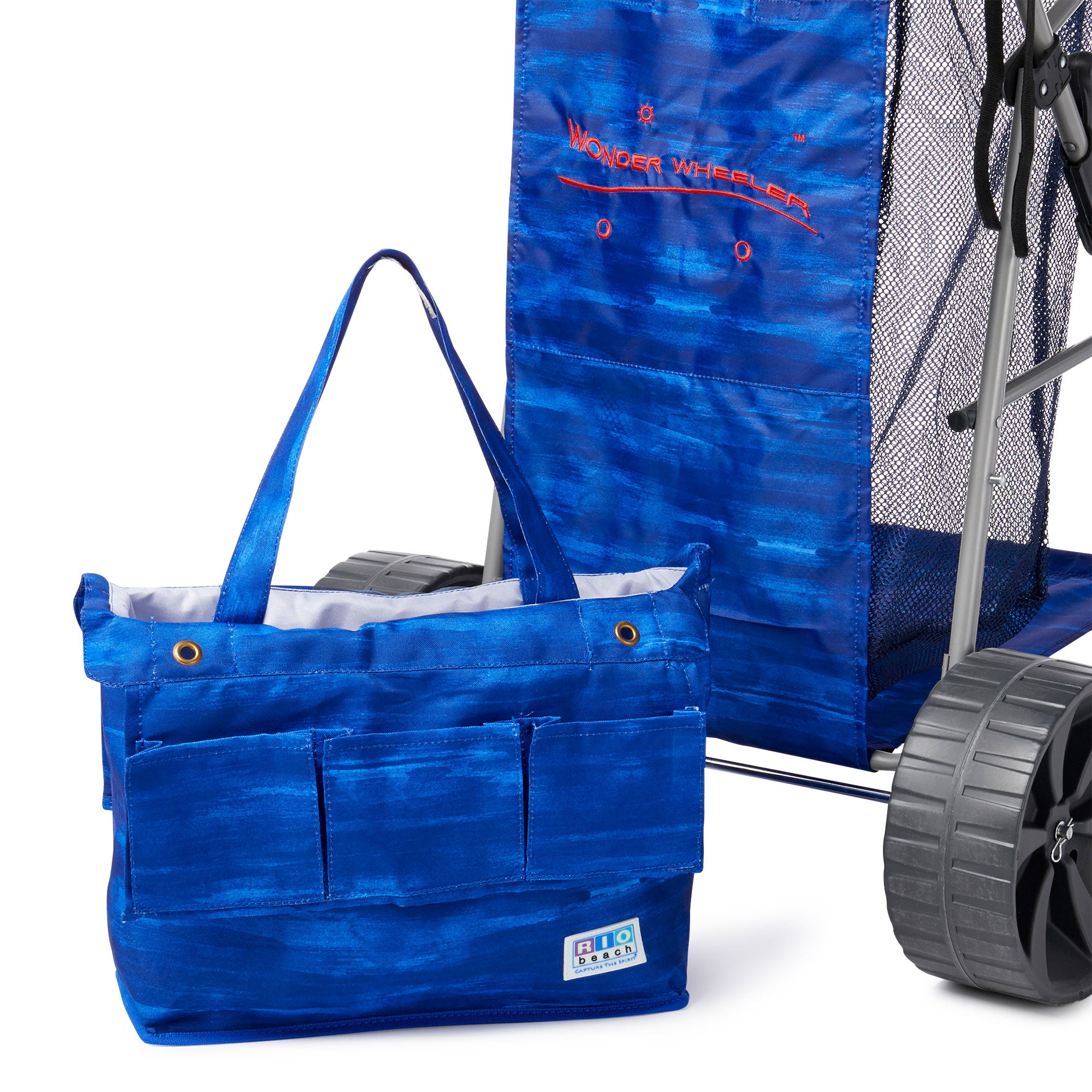 RIO Brands Deluxe Wonder Wheeler Portable Folding Utility Cart, Blue (Used)