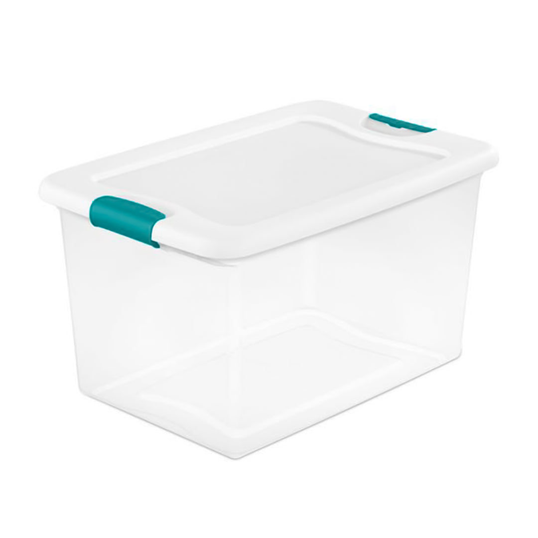 Sterilite 64 Quart Latching Storage Tote Box (6 Pack) + Medium Clip Box (4 Pack) - VMInnovations