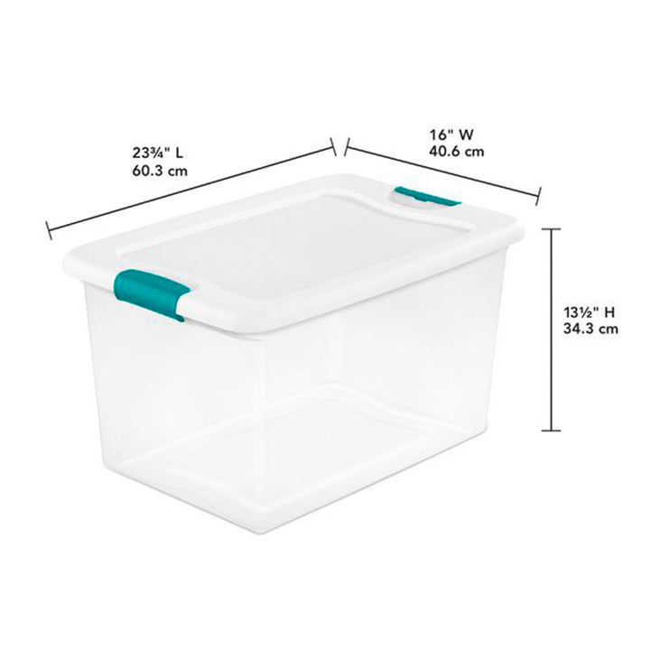 Sterilite 64 Quart Latching Storage Tote Box (6 Pack) + Medium Clip Box (4 Pack) - VMInnovations
