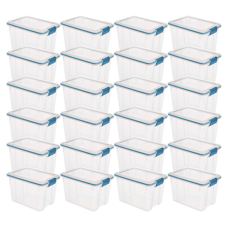 Sterilite Large 20 Qt Home Storage Container Tote with Latching Lids, (18 Pack)
