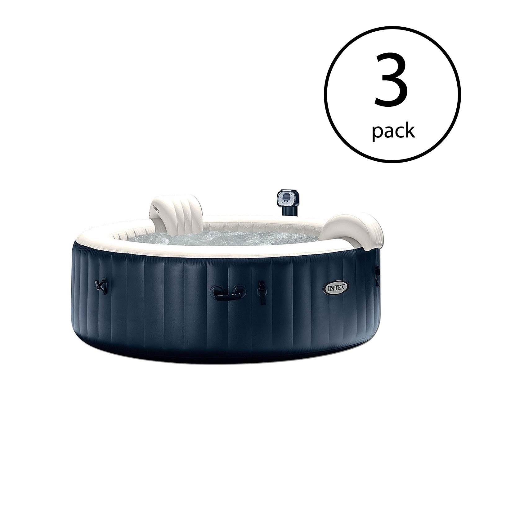 Intex Pure Spa 6 Person Inflatable Portable Outdoor Jets Hot Tub 28409E (3 Pack)