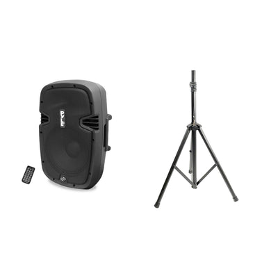 PylePro 8" Bluetooth Speaker (2 Pack) + Pyle 6' Tripod Speaker Stand (2 Pack)