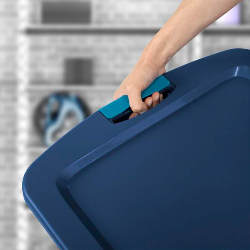 Sterilite Latch & Carry 18 Gallon Plastic Stacking Storage Tote w/ Lid, 12 Pack - VMInnovations