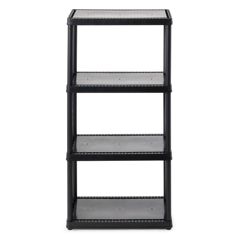 Gracious Living 4 Tier Light Duty Indoor & Garage Storage Shelf, Black(Open Box)