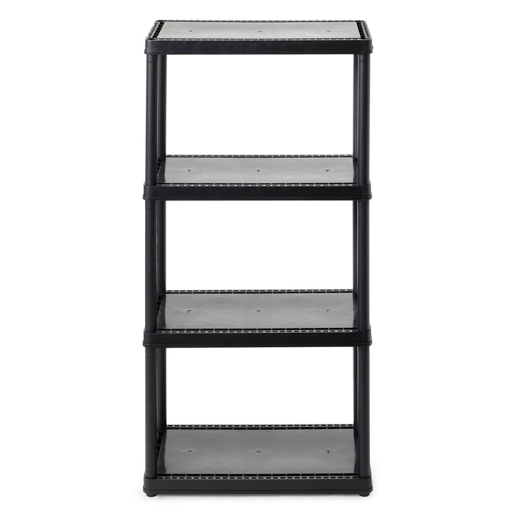 Gracious Living 4-Tier Resin Garage Storage Shelf, Black (For Parts)