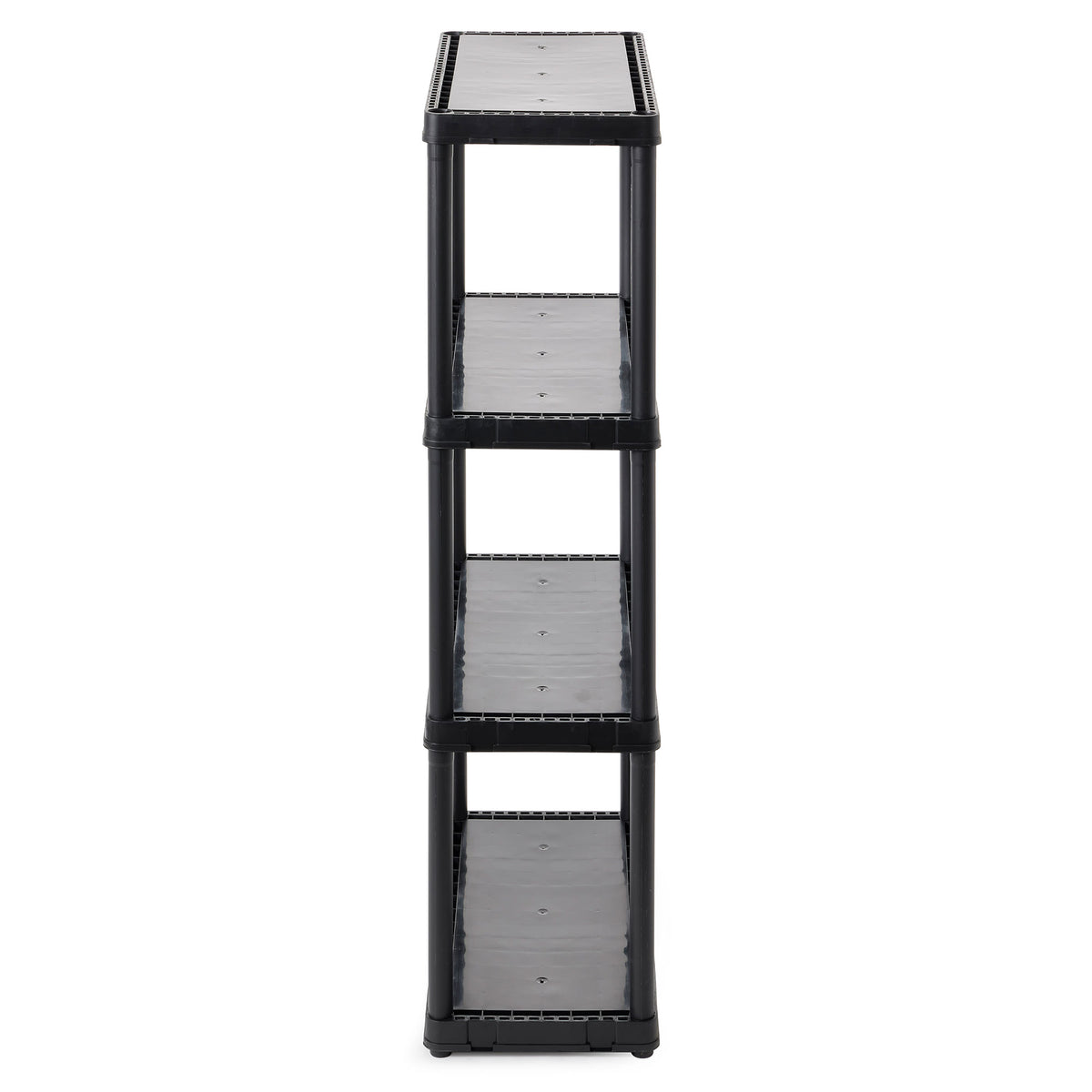 Gracious Living 4 Shelf Fixed Height Light Duty Storage Unit, Black (3 Pack)