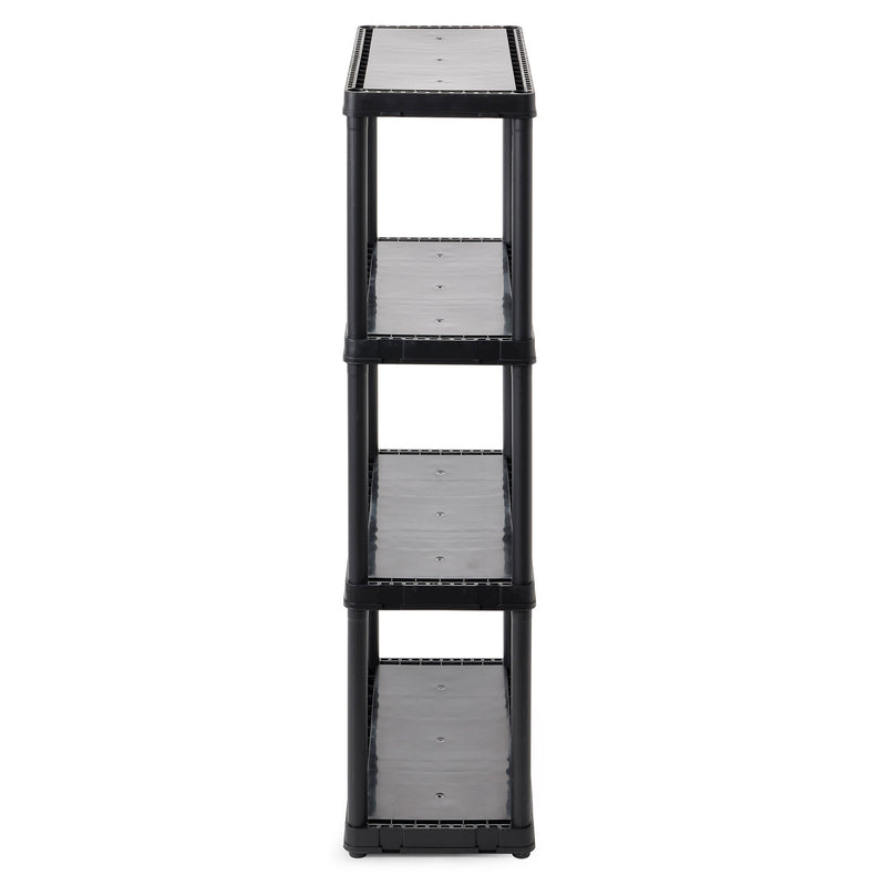 Gracious Living 4 Tier Light Duty Garage Storage Shelf, Black(Open Box) (3 Pack)