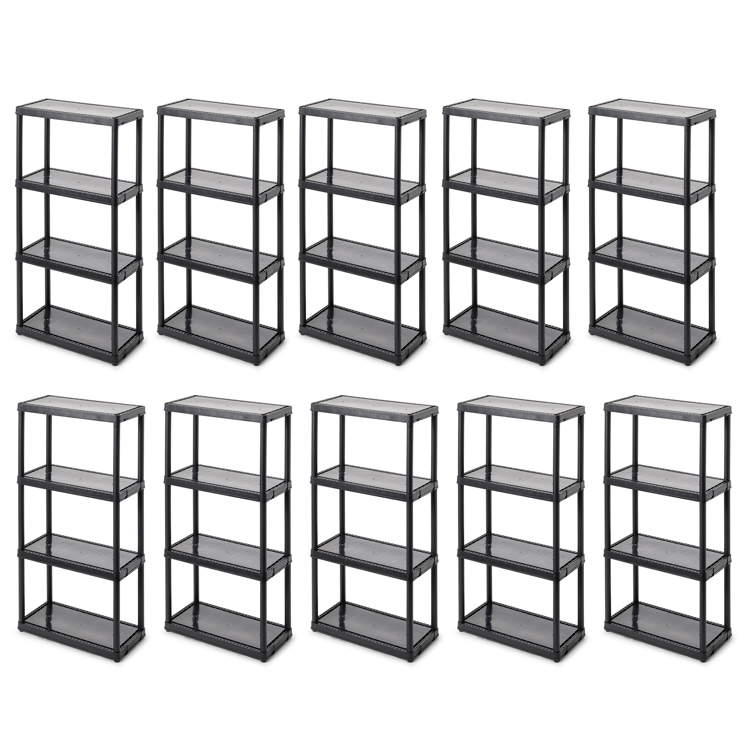 Gracious Living 4-Tier Shelf  Indoor Garage Storage Shelving Unit (10 Pack) - VMInnovations
