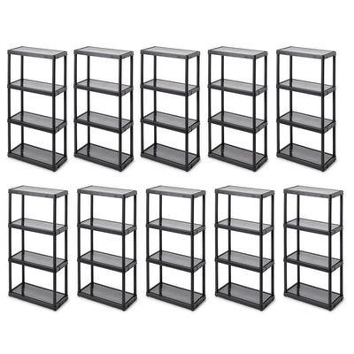 Gracious Living 4-Tier Shelf  Indoor Garage Storage Shelving Unit (10 Pack) - VMInnovations