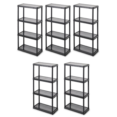 Gracious Living 4-Tier Shelf Indoor Garage Storage Shelving Unit (5 Pack) - VMInnovations