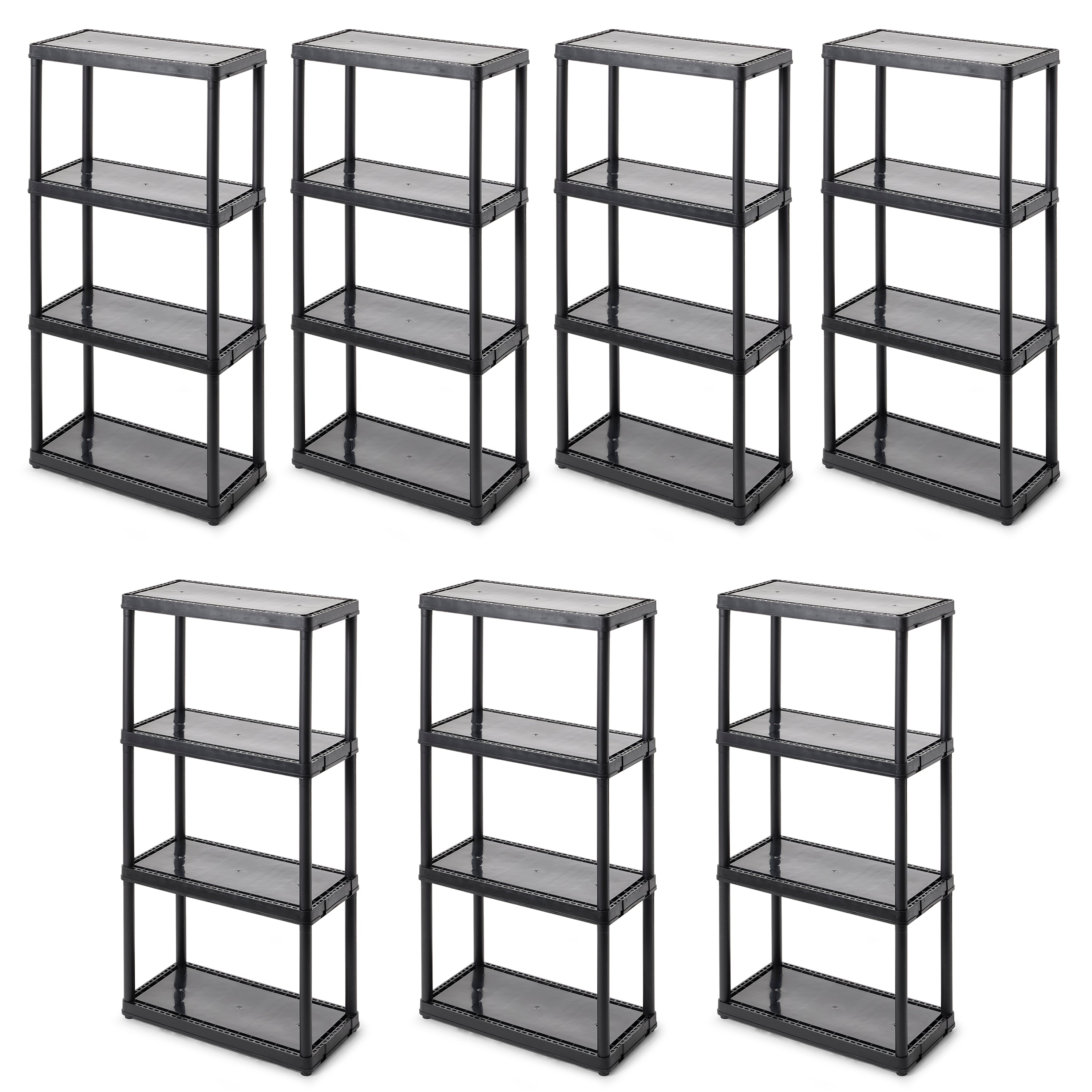 Gracious Living 4-Tier Shelf Indoor Garage Storage Shelving Unit (7 Pack) - VMInnovations