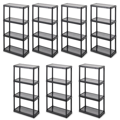 Gracious Living 4-Tier Shelf Indoor Garage Storage Shelving Unit (7 Pack) - VMInnovations