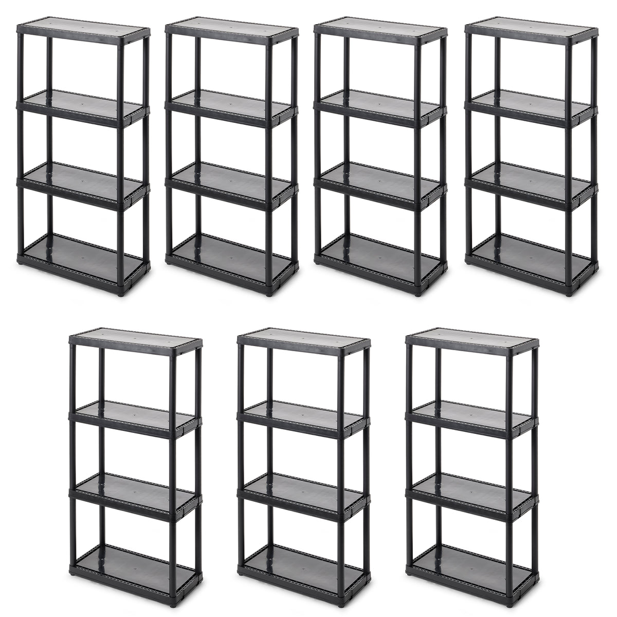 Gracious Living 4-Tier Shelf Indoor Garage Storage Shelving Unit (7 Pack)
