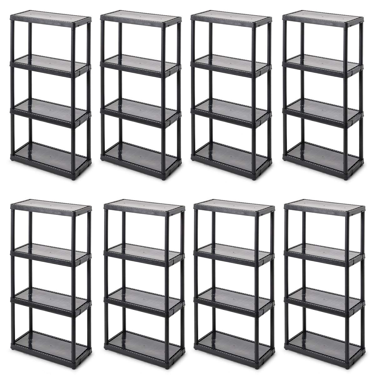 Gracious Living 4-Tier Shelf Indoor Garage Storage Shelving Unit (8 Pack)