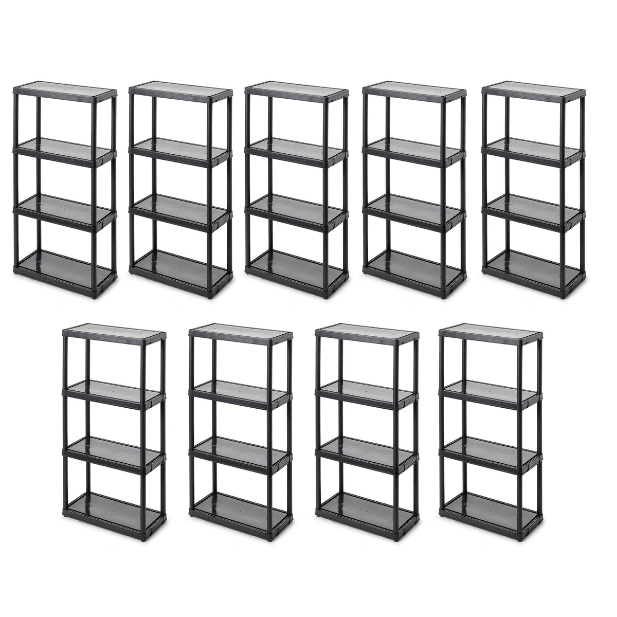 Gracious Living 4-Tier Shelf Indoor Garage Storage Shelving Unit (9 Pack)