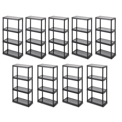 Gracious Living 4-Tier Shelf Indoor Garage Storage Shelving Unit (9 Pack) - VMInnovations