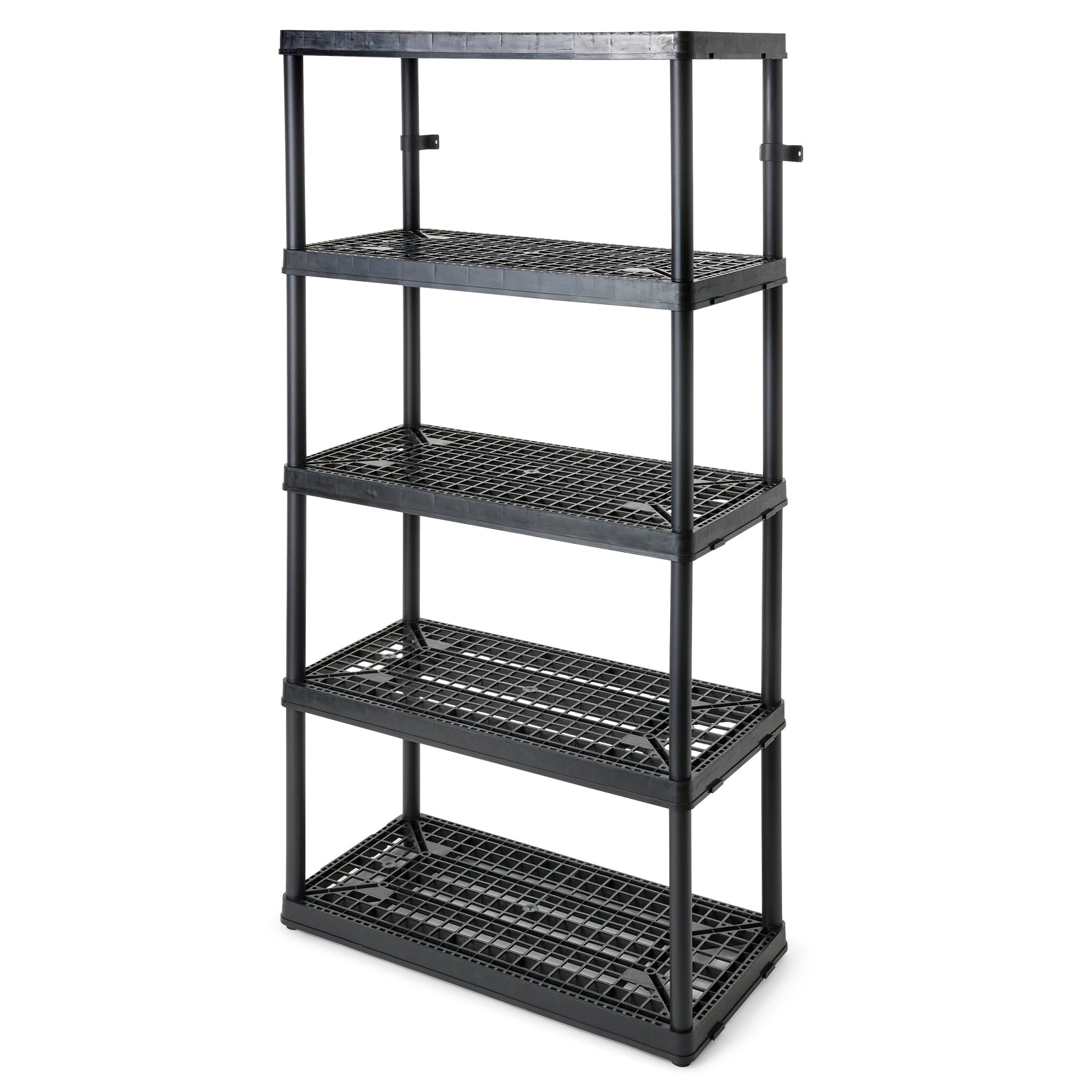 Gracious Living 5 Shelf Fixed Height Ventilated Heavy Duty Shelving Unit, Black - VMInnovations