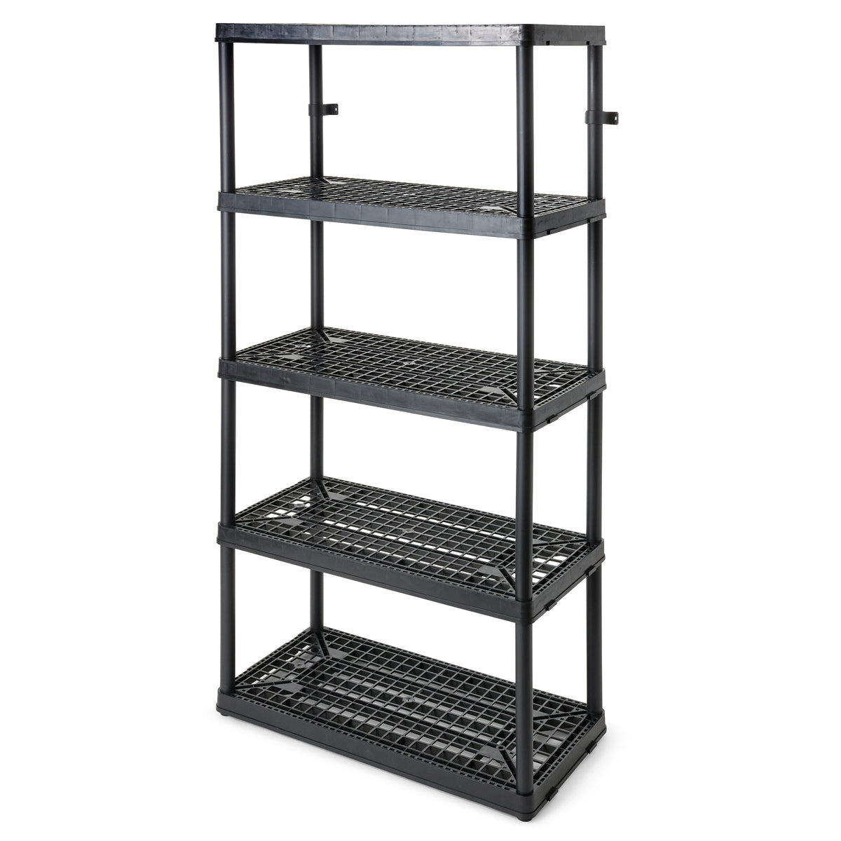 Gracious Living 5 Shelf Tier Light Duty Indoor and Garage Storage Shelf, Black (Damaged)