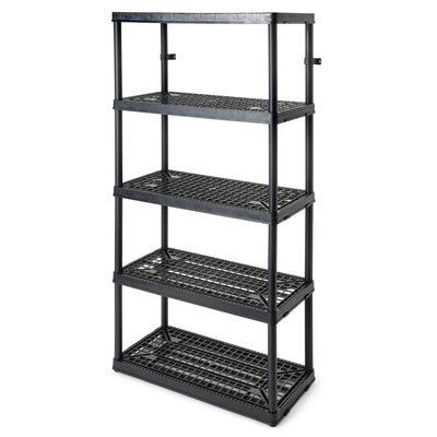 Gracious Living 5 Shelf Tier Light Duty Indoor and Garage Storage Shelf, Black (Damaged)