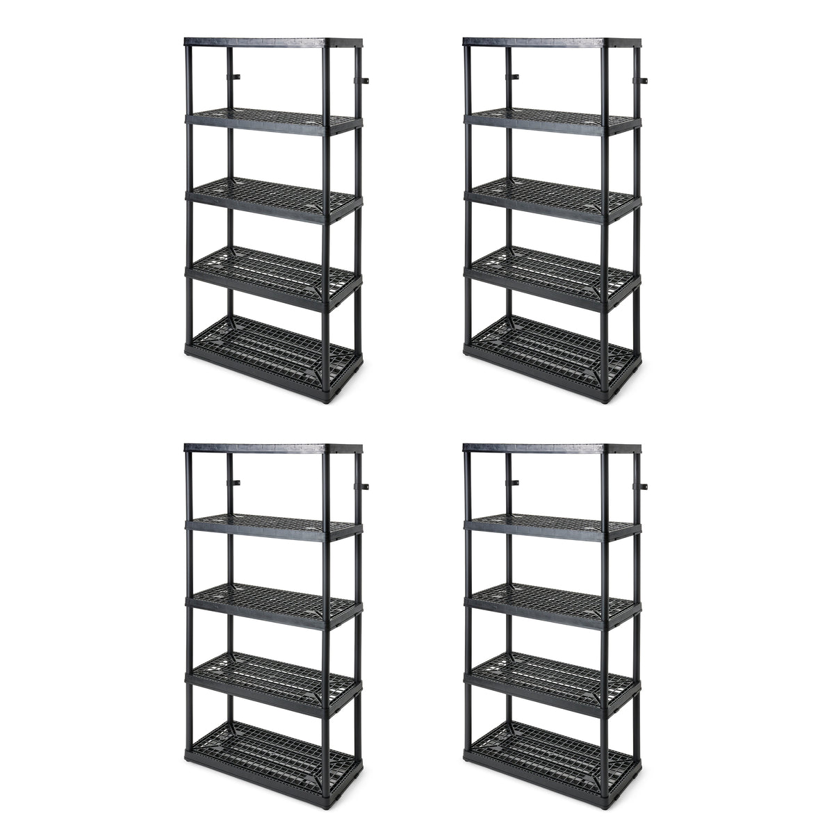 Gracious Living 5 Shelf Tier Light Duty Indoor and Garage Storage Shelf (4 Pack)