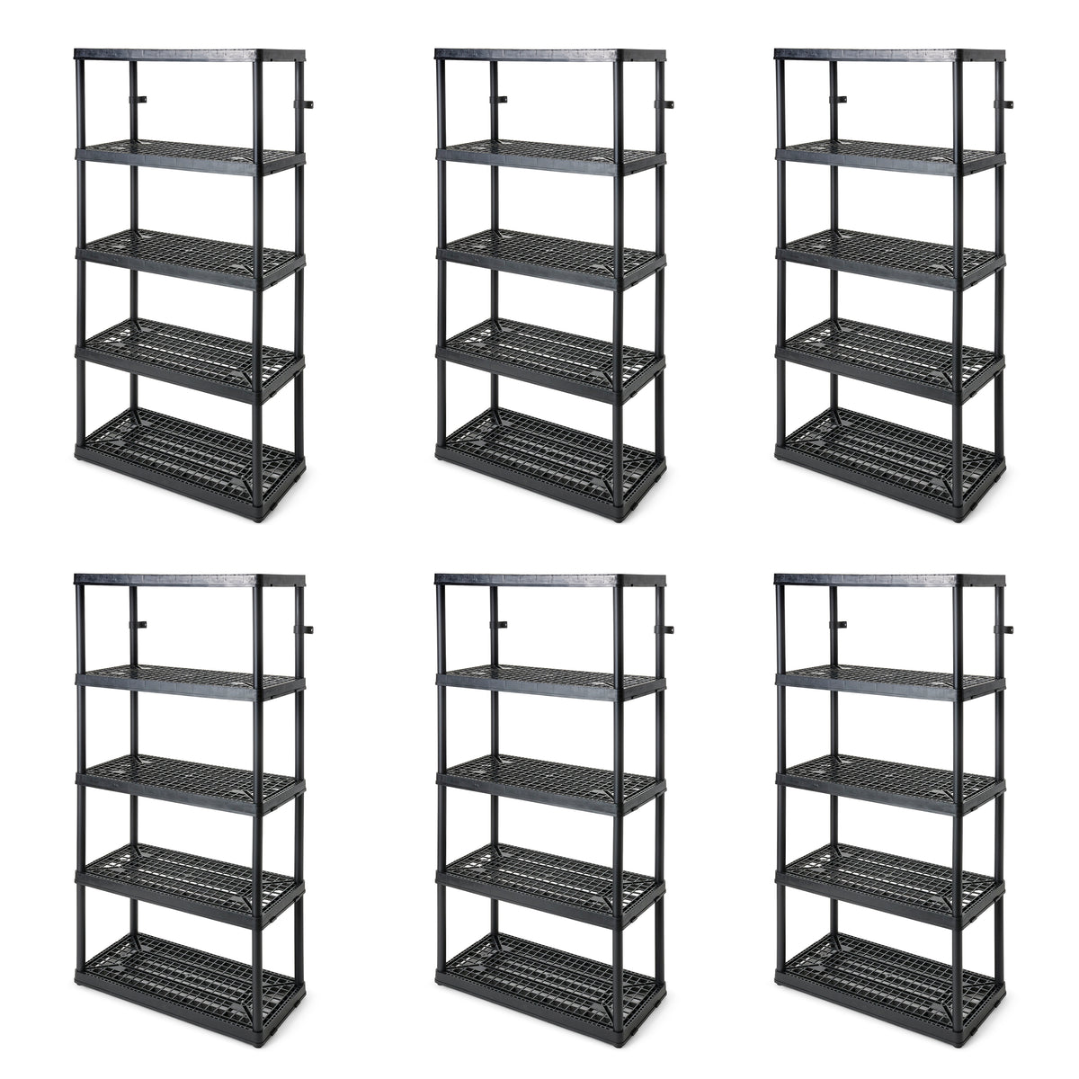 Gracious Living 5 Shelf Tier Light Duty Indoor and Garage Storage Shelf (6 Pack)