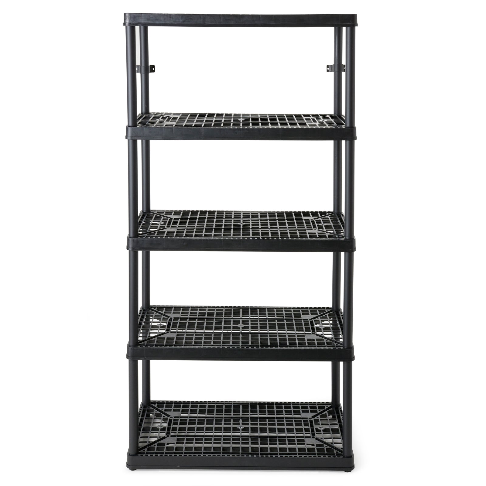 Gracious Living 5 Shelf Fixed Height Ventilated Heavy Duty Shelving Unit, Black - VMInnovations