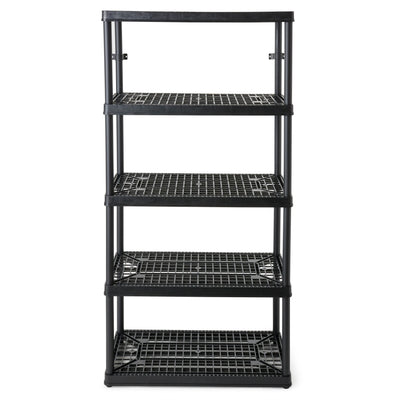 Gracious Living 5 Shelf Tier Light Duty Indoor and Garage Storage Shelf, Black (Damaged)