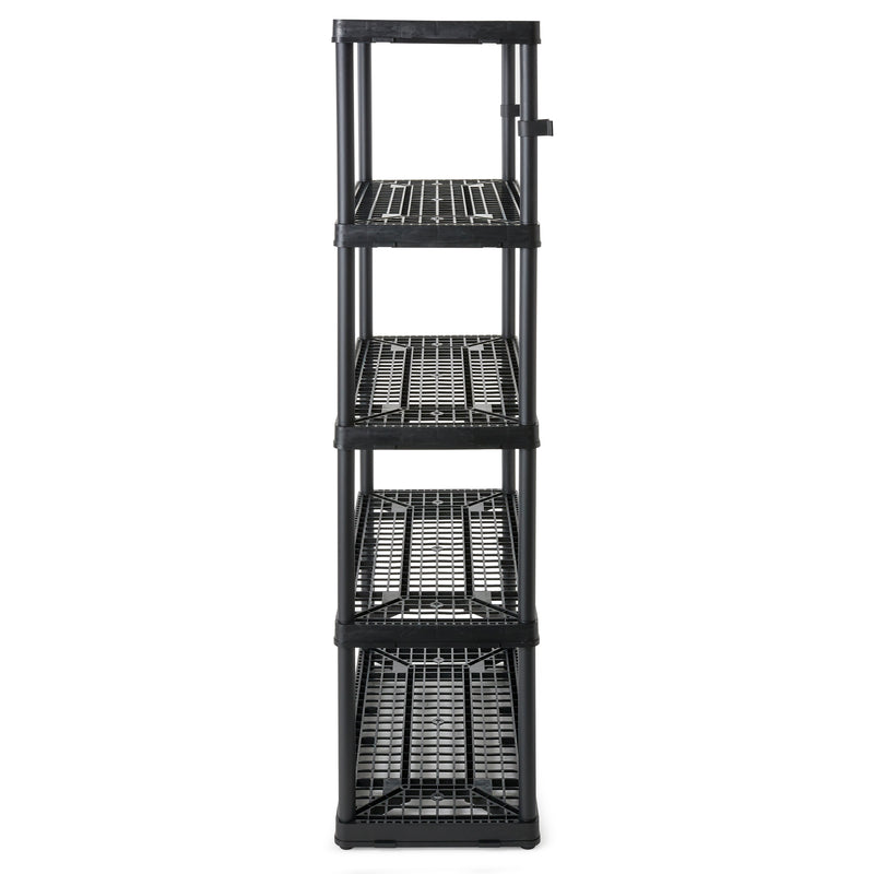 Gracious Living 5 Shelf Fixed Height Ventilated Heavy Duty Shelving Unit, Black