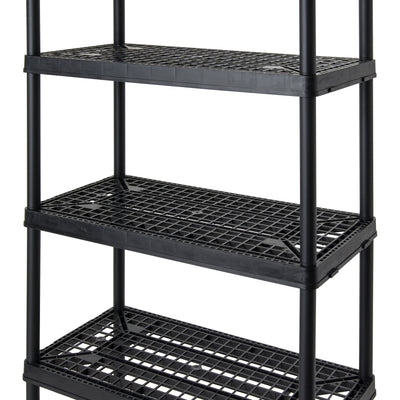 Gracious Living 5 Shelf Fixed Height Ventilated Heavy Duty Shelving Unit, Black