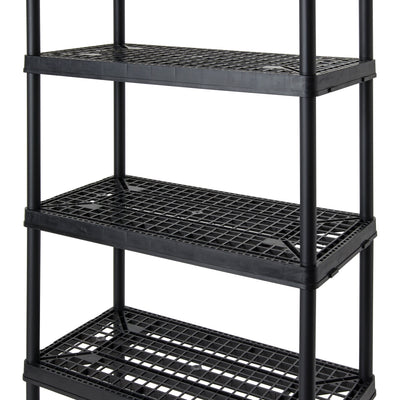 Gracious Living 5 Shelf Tier Light Duty Indoor and Garage Storage Shelf, Black (Refurbished)