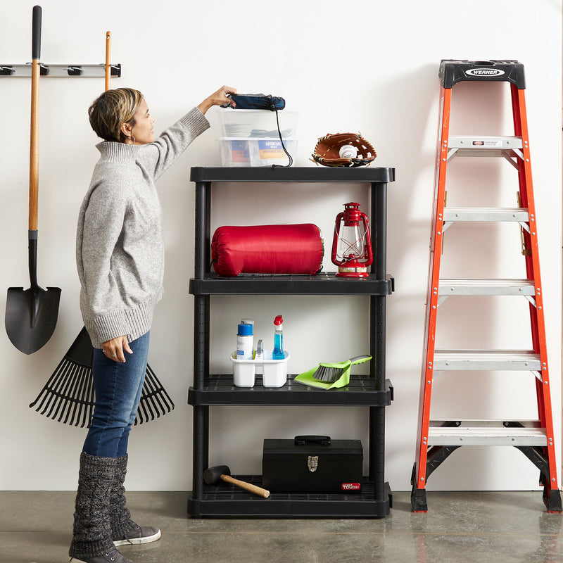 Gracious Living Extra Wide Light Duty Garage Storage Shelves, Black (Used)