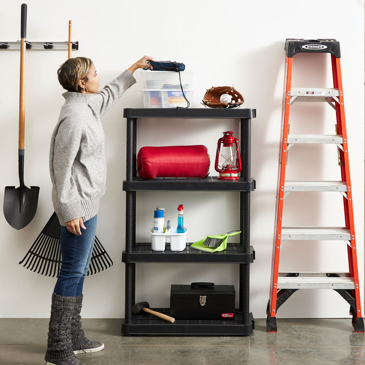 Gracious Living Extra Wide Light Duty Garage Storage Shelves, Black (Used) - VMInnovations