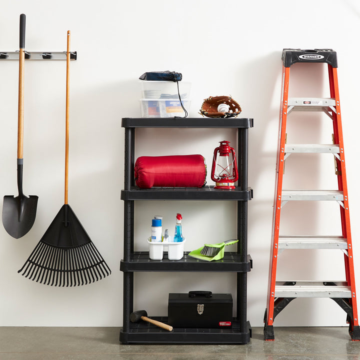 Gracious Living Extra Wide Light Duty Garage Storage Shelves, Black (Open Box) - VMInnovations