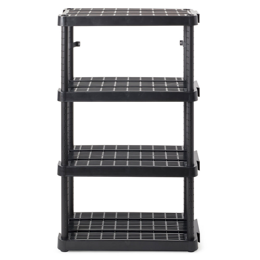 Gracious Living 4 Shelf Adjustable Height Medium Duty Storage, Black (4 Pack)