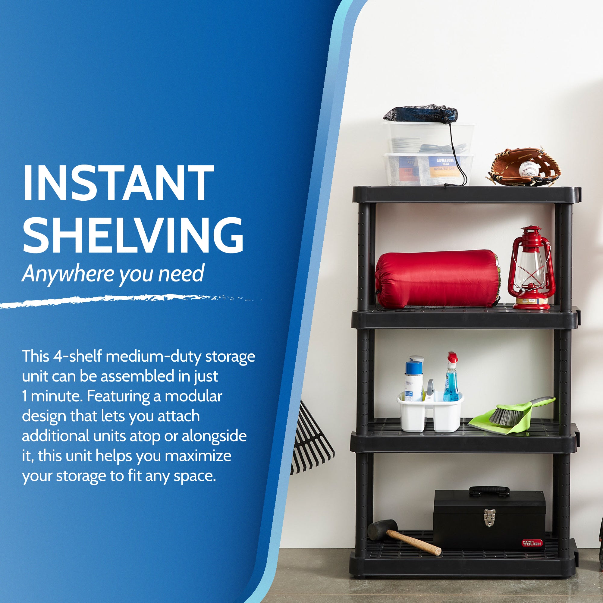 Gracious Living Extra Wide Light Duty Garage Storage Shelves, Black (Open Box) - VMInnovations