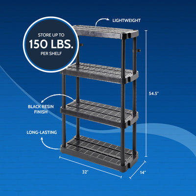 Gracious Living Extra Wide Light Duty Garage Storage Shelves, Black (Open Box) - VMInnovations