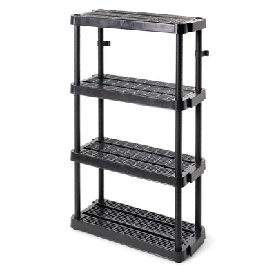 Gracious Living Extra Wide Light Duty Indoor Garage Shelves, Black (12 Pack) - VMInnovations