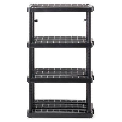 Gracious Living Extra Wide Light Duty Indoor Garage Shelves, Black (6 Pack) - VMInnovations