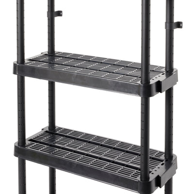 Gracious Living Extra Wide Light Duty Indoor Garage Shelves, Black (6 Pack) - VMInnovations