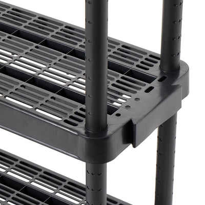 Gracious Living Extra Wide Light Duty Indoor Garage Shelves, Black (6 Pack) - VMInnovations