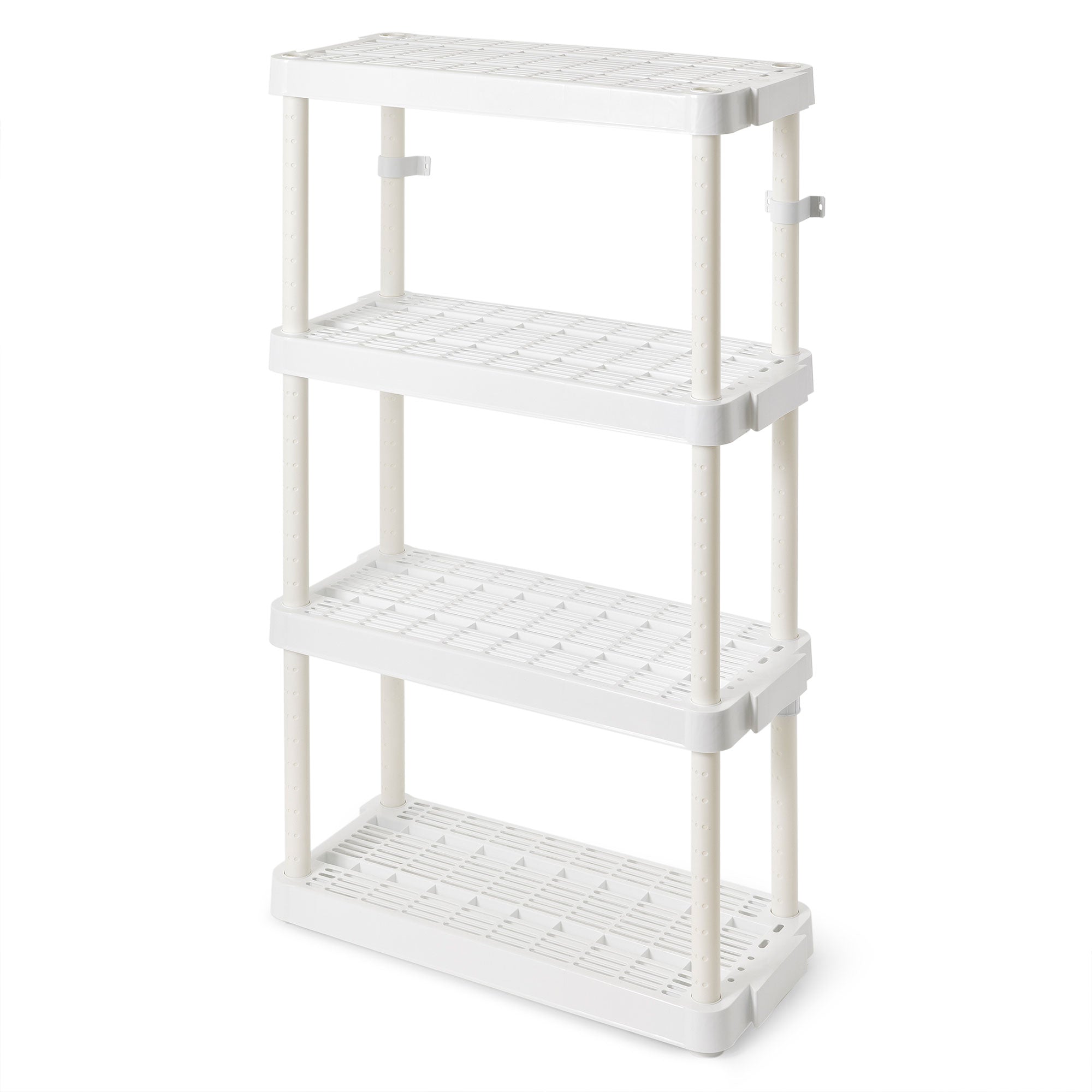 Gracious Living 4 Shelf Tier Indoor and Garage Storage Shelf, White (Used) - VMInnovations