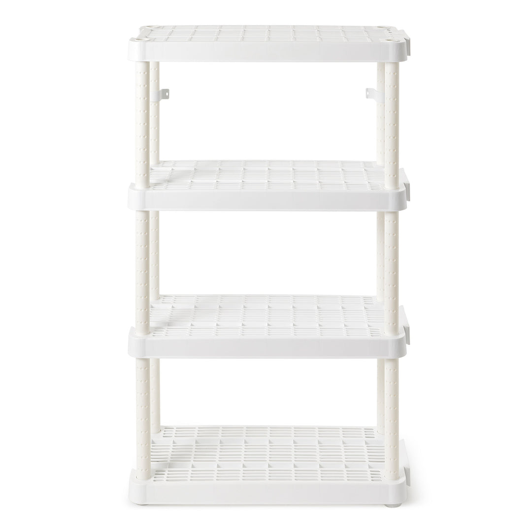 Gracious Living 4 Shelf Tier Light Duty Garage Storage Shelf, White (Damaged) - VMInnovations