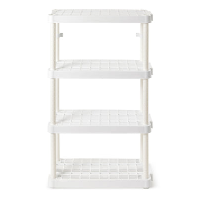 Gracious Living 4 Shelf Adjustable Height Medium Duty Storage, White (Open Box) - VMInnovations