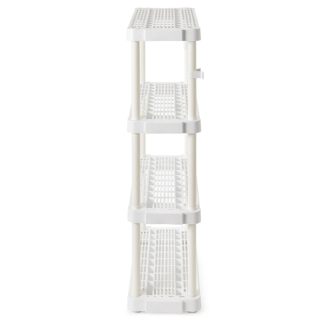 Gracious Living 4 Shelf Tier Light Duty Garage Storage Shelf, White (Damaged) - VMInnovations