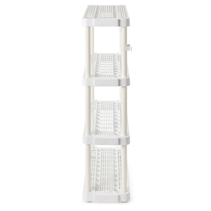 Gracious Living 4 Shelf Tier Light Duty Garage Storage Shelf, White (Damaged) - VMInnovations