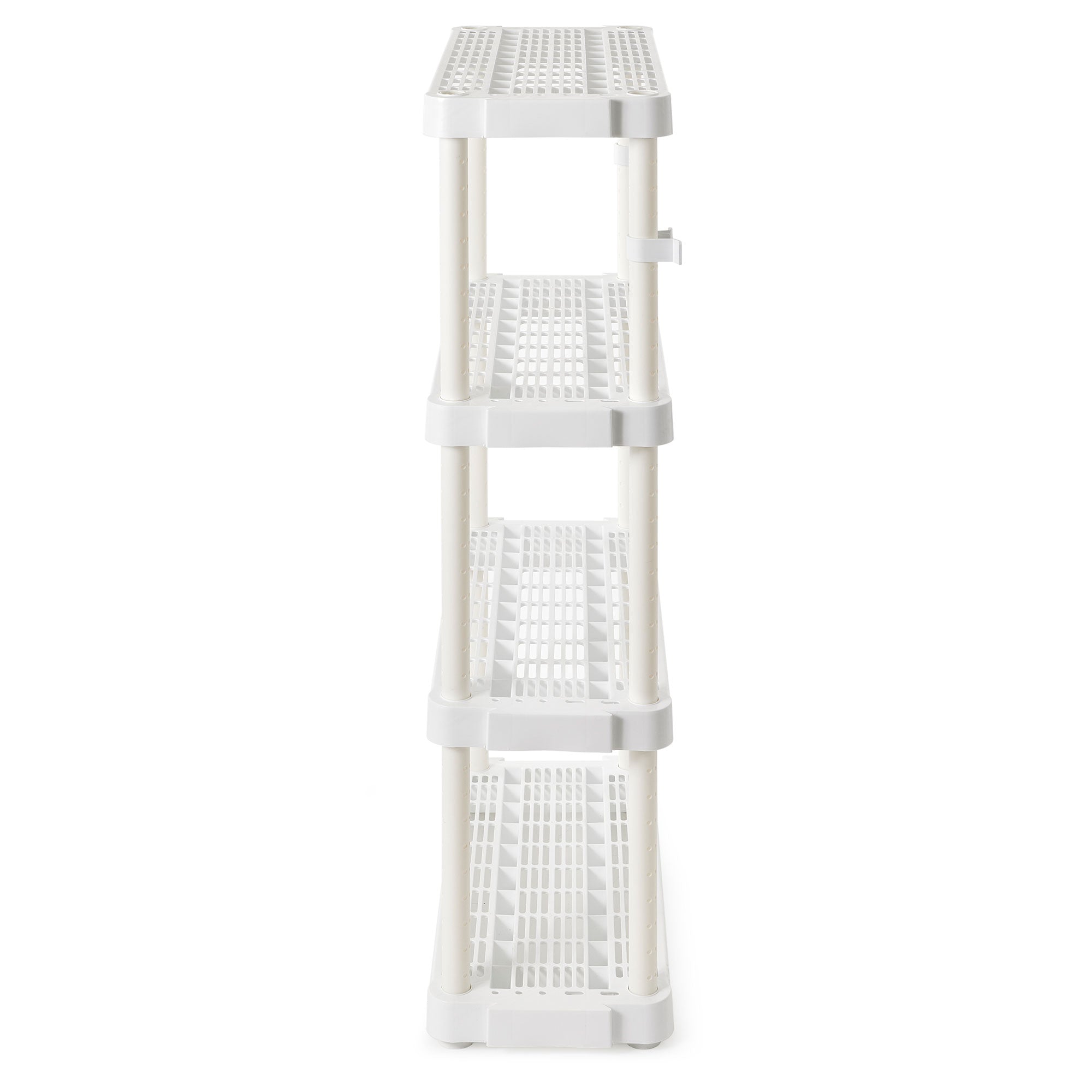 Gracious Living 4 Shelf Adjustable Height Ventilated Medium Duty Storage, White