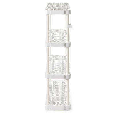 Gracious Living 4 Shelf Adjustable Height Ventilated Medium Duty Storage, White