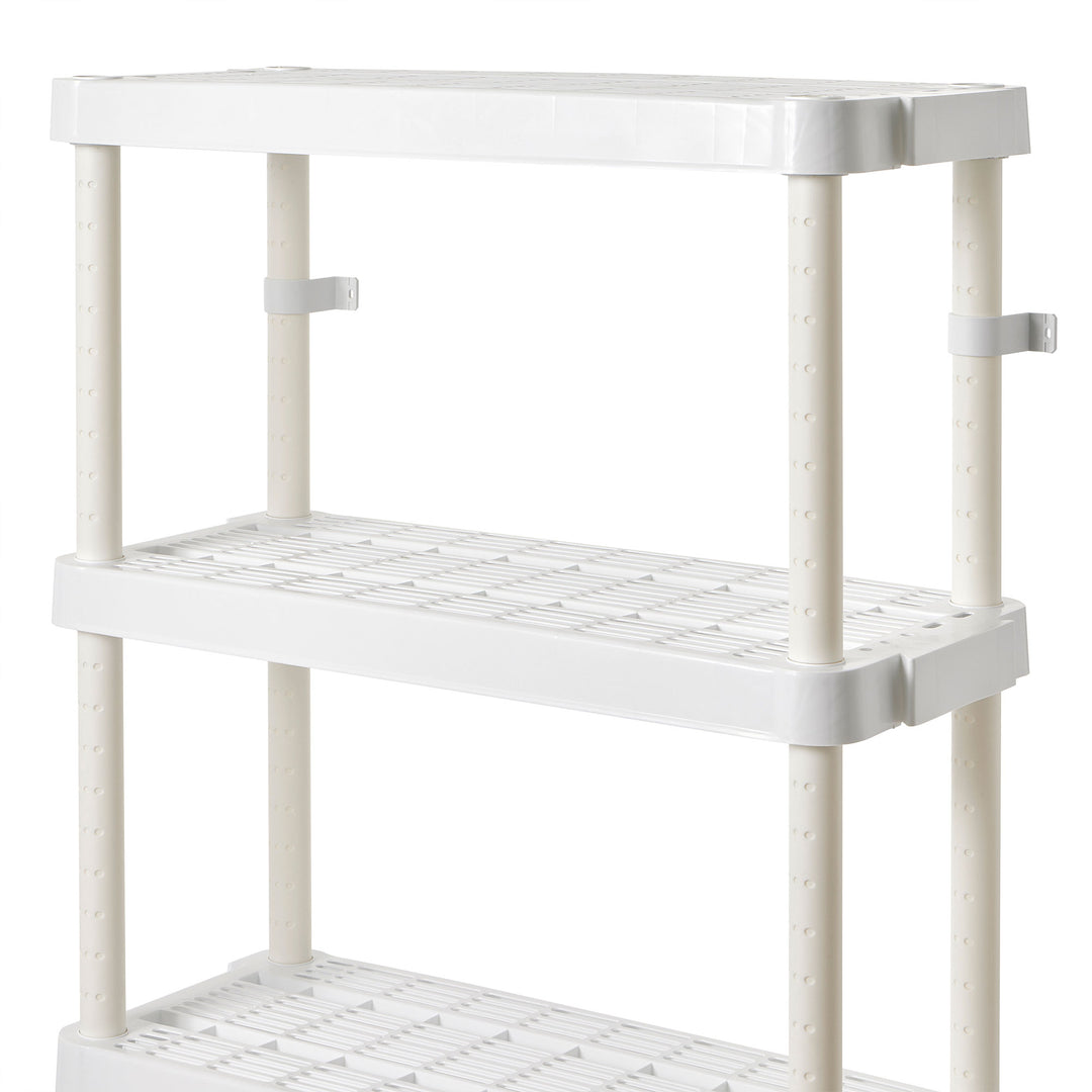 Gracious Living 4 Shelf Tier Indoor and Garage Storage Shelf, White (Used) - VMInnovations