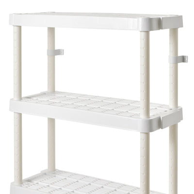 Gracious Living 4 Shelf Tier Indoor and Garage Storage Shelf, White (Used)