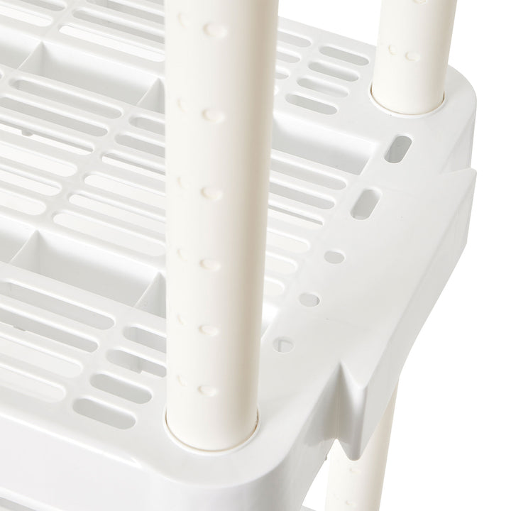 Gracious Living 4 Shelf Tier Indoor and Garage Storage Shelf, White (Used) - VMInnovations